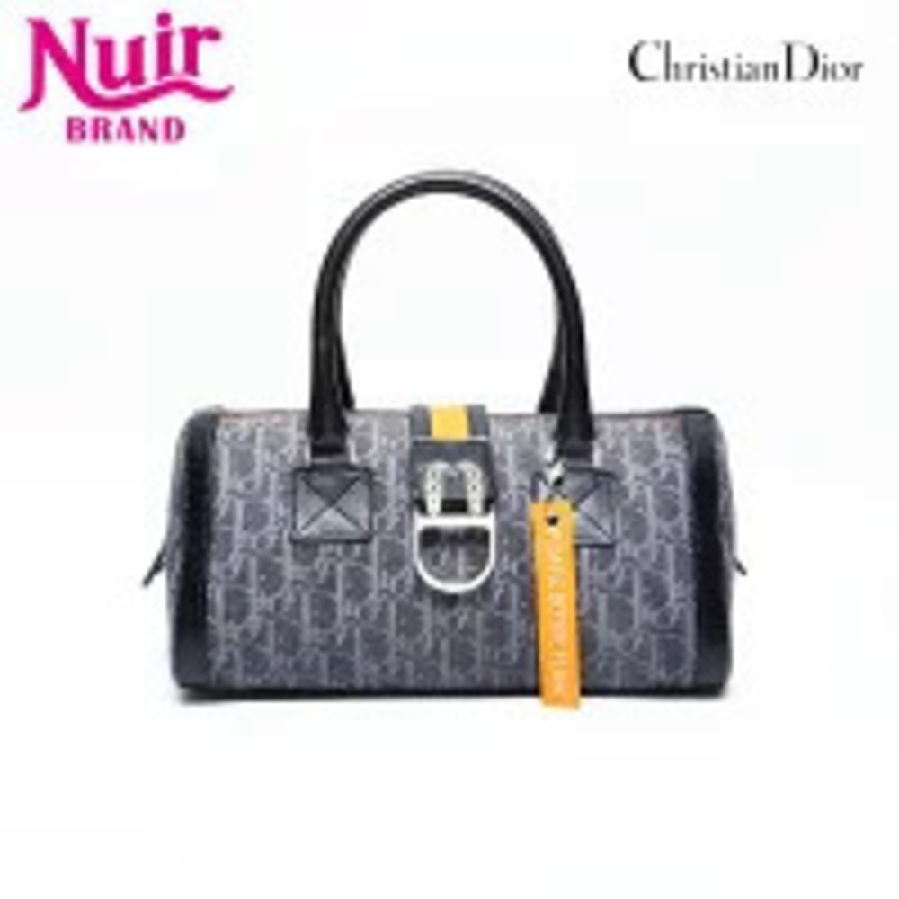 Christian Dior Trotter Canvas Handbag Navy Blue